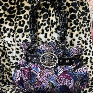 Stylish Black and Purple Women's Bag
